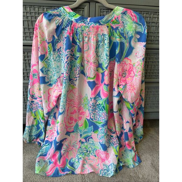 NWOT LILLY PULITZER ELSA TOP -Multi Peony For Your Thoughts XL $158 F38 - Picture 9 of 11